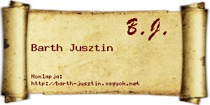 Barth Jusztin névjegykártya